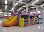 Commercial Cartoon Inflatable Obstacle Courses Digital Printing 10 X 4m
