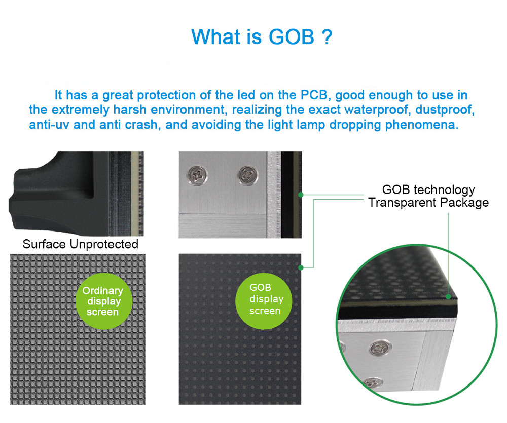 GOB Glue HD 4K Epistar Chip Indoor Led Video Display