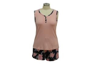 Wholesale Funky Comfy Summer Ladies Loungewear Sets Two Piece Sleeveless V Neck Tops from china suppliers