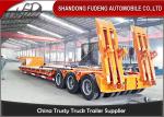 Excavator Transport Low Bed Trailer Truck 3 X 13 Ton Axle Mechanical Suspension
