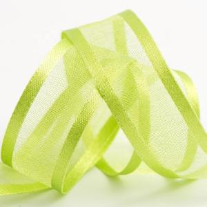 Wholesale Satin Edge Wired Organza Ribbon , Sheer Style Fancy Green Organza Ribbon from china suppliers