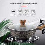 Kitchen 12pcs Aluminum Non Stick Cookware Set With Wooden Handle