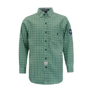 Wholesale 100% Cotton 210gsm Fire Retardant Work Shirt Green Plaid from china suppliers