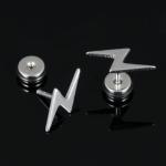 Punk Ear Stud Earrings For Men Hip Hop Jewelry Gift Stainless Steel Screw Back