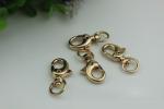 Round shape bottom zinc alloy light gold metal lobster claw snap hook for