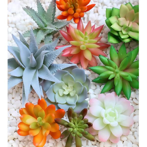 Oem Small Potted Artificial Flowers Plastic Succulent Plants Decorations