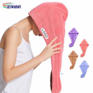 Wholesale 350gsm Reusable Dusting Cloths 35X65cm Multi Color Long Hair Drying Towel Hair Drying Cap from china suppliers