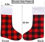 Christmas Red Black Buffalo Plaid Stockings Large Plaid Stockings with Plush