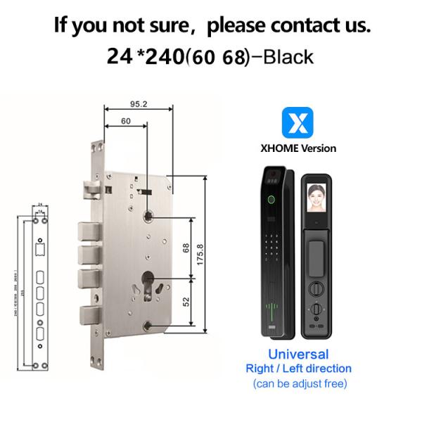 Night Vision Face Recognition Door Lock 80mm Smart Digital Locks