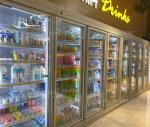 Air Cooling Soft Drink Display Refrigerator With Self Closing Door