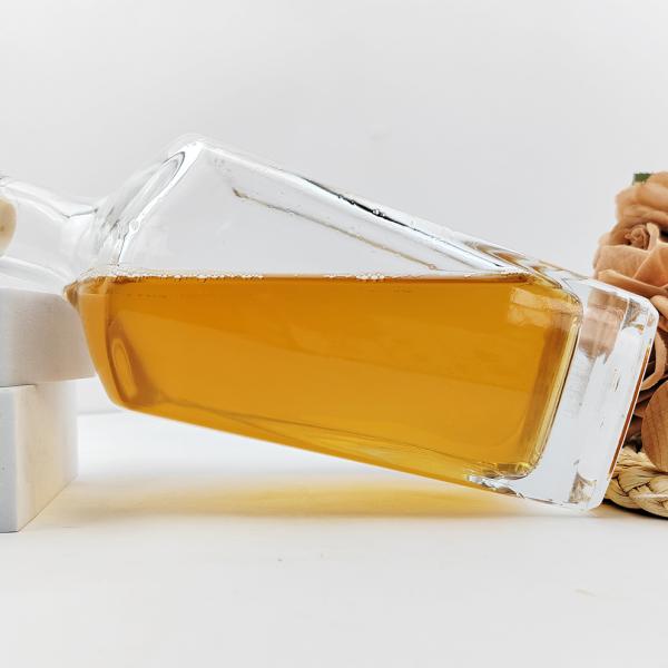 500M L Square Transparent High White Glass Wine Bottle With Lid for Juice Proper