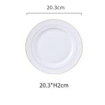 High Gloss Glaze Contemporary Porcelain Dinnerware Hand Drawing Gold Plating