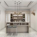 Factory Manufacturer Supplier Slatted Dining Room Cabinet Kitchen Table Laminate
