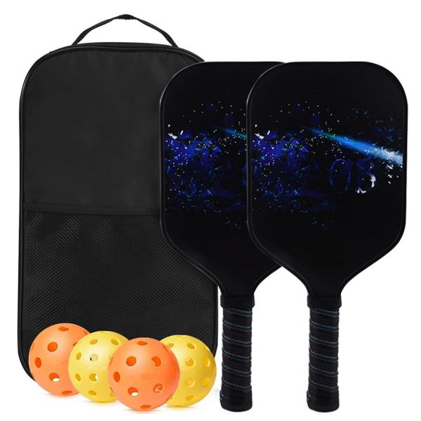 Carbon Fiber Fiberglass Pickleball Paddles PP Honeycomb UV Printed Paddle Set