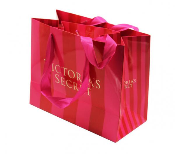 Quality Custom Boutique Paper Gift Bags Packaging With Gold Foil Stamping Logo Suppliers for sale