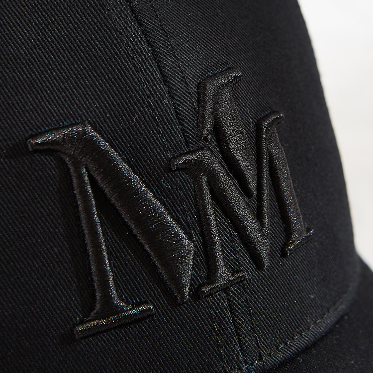 Blank Pattern Cotton Twill Embroidered Baseball Caps Black Color