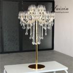 ZT-325G Gorgeous 15 arms gold crystal candelabra wedding table decorations