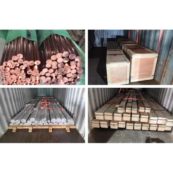 Pure 99.95% C1020 0F-Cu Copper Round Bar Brush Finish For Ship Parts Hard State