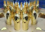 Electroplated Item Mirror Gold Color Custom Fiberglass Champagne Bottle