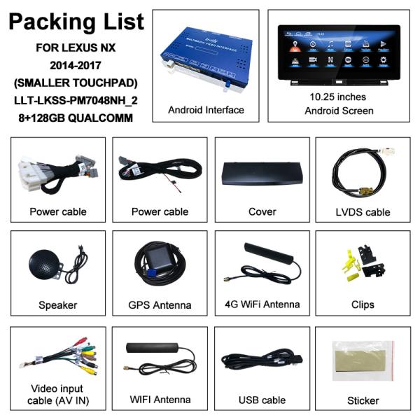 Lexus Android Screen for Lexus NX200T NX300H 2015-2017 10.25 Inches IPS HD Display Android 13 Wireless CarPlay, Android Auto