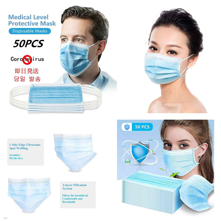 Facial Filter Gas Valved Dust Mask 3 Ply Disposable Earloop Face Mask
