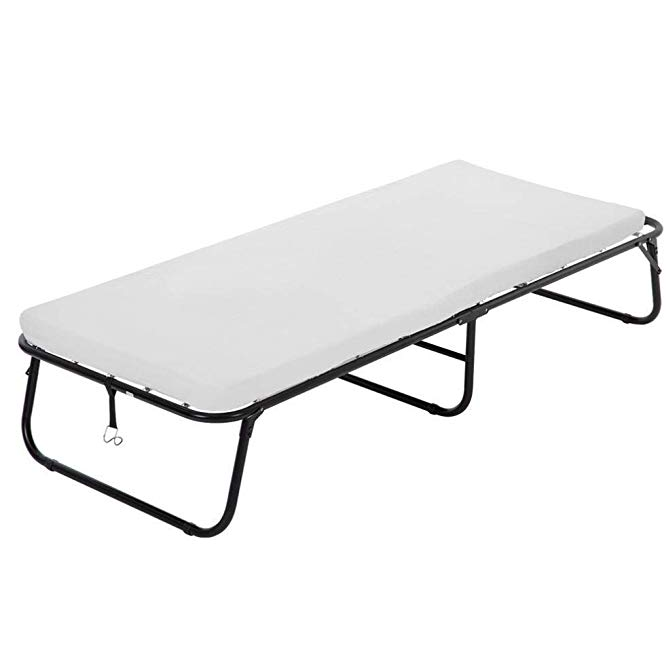 Outdoor Folding Rollaway Guest Bed With Memory Foam Mattress Lounger Sofa Bed Included