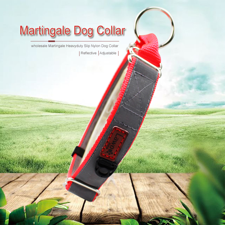 C503 Wholesale Adjustable Custom Print LOGO Reflective Tape Pet Dog Collar