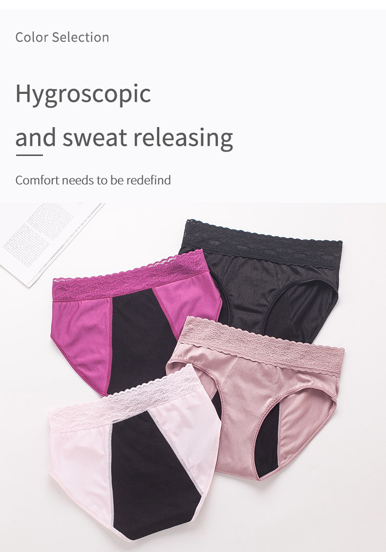 Sexy lace 4 Layers Leak proof Panties Menstrual High Rise for girls