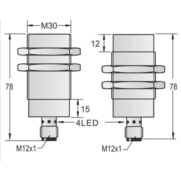 M30 Cylindrical Inductive Proximity Sensor Stainless Steel For Full Metal Sensor