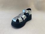Velvet Upper Silver Flatform Sandals Thick Soled Platform Sport Sandals