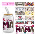 UV DTF Cup Wrap Transfers Custom Logo Libbey Glass Tumbler For Mama'S Day