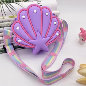 Wholesale Shell Food Grade Silicone Pencil Box Crossbody Purse Bag HandBag Makeup Bag Storage Container Christmas Birthday Gift from china suppliers