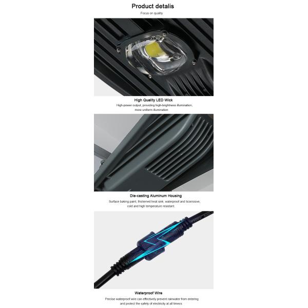 300W Adjustable Slip Fitter Mount Outdoor Commercial Parking Light Solar Flood Light with Photocell