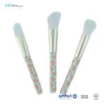 6pcs Blue Marble Plastic Makeup Brush Set Nylon Hair With PVC Packaging Box