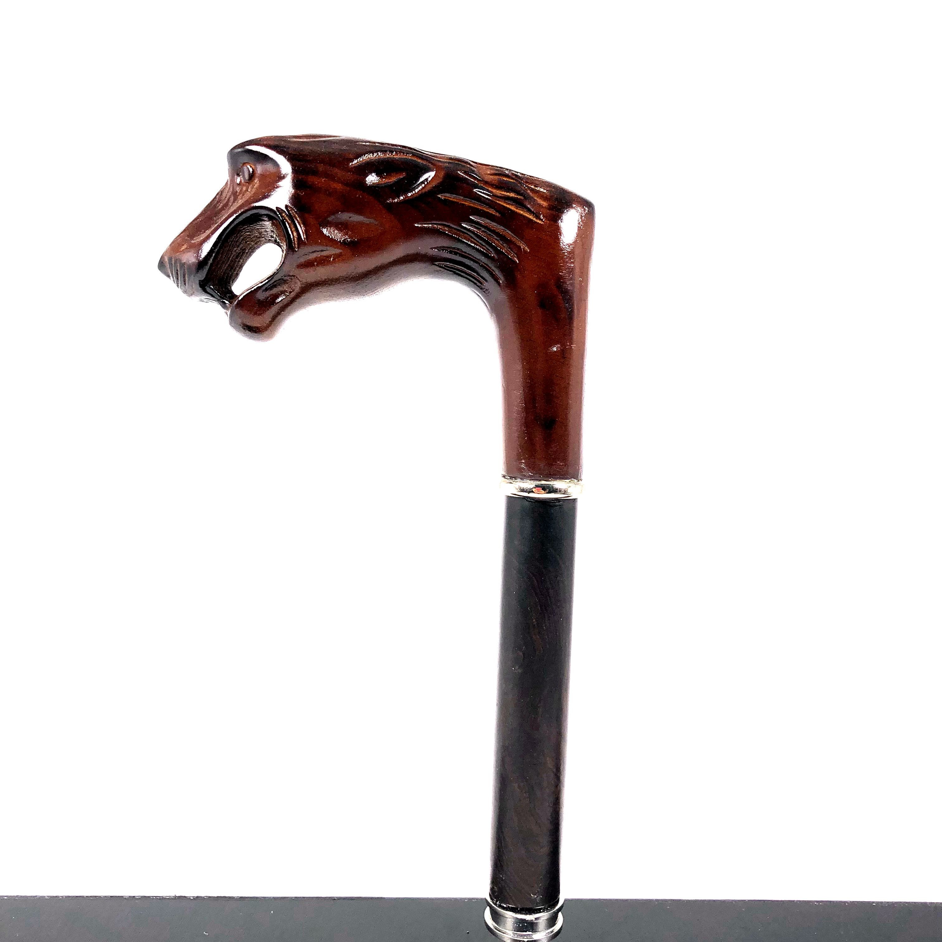 Walking cane bull Walking stick bull Wooden walking stick bull Handmade carved cane custom walking cane