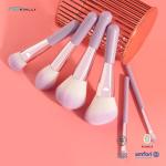 6PCS Mini Gift Makeup Brush Set Cosmetic Brush Set With Two Colors Synthetic