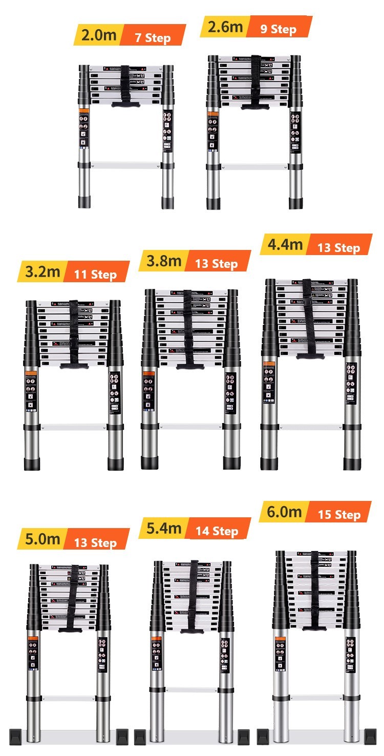 CE Emergency Rescue Equipment Retractable Aluminum Telescopic Ladder