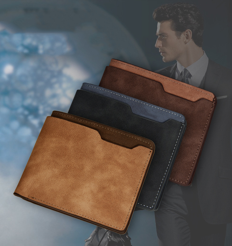 Custom Men's Slim Money Clip Card Holder Wallet with Open Closure and Unique Pattern