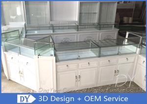 Wholesale Glossy White Store Jewelry Display Cases , Fully Pre - Assembly Jewellery Shop Showcase from china suppliers