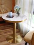 Contemporary design Round Gold stainless steel Marble top Bistro table Coffee