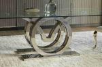 Seagulls Design Luxury Modern Glass Top Dining Table Set 4 Seater Stainless