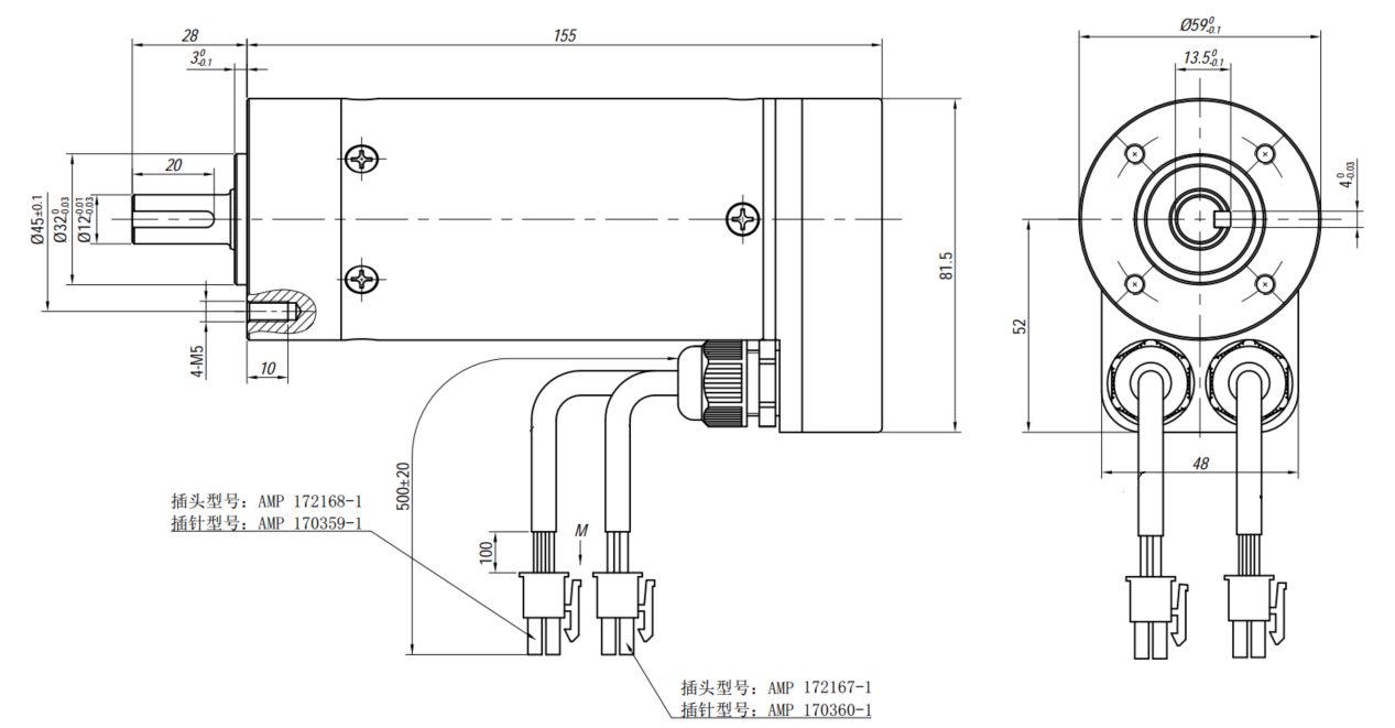 Permanent Magnet 100 Watt 6A IE4 High Speed Servo Motor 23N.M Torque