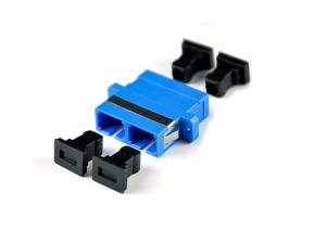 Wholesale SC SM Duplex Fiber Optic Adapter with Flange or Without Flange Blue from china suppliers