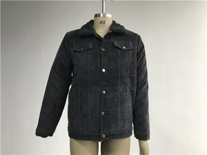 Wholesale Black Mens Medium Trench Coat Corduroy Harrington trucker Jacket With Long Sleeve from china suppliers