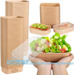 Biodegradable Rectangle Kraft Paper Bowl Recyclable Square Kraft Paper