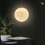 Nordic 3D Moon Creative Dining Room Bedroom Living Room Pendant Light