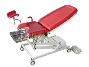 China Gynecology Pink Metal Gynecological Examination Table with 5 Inch Casters on sale
