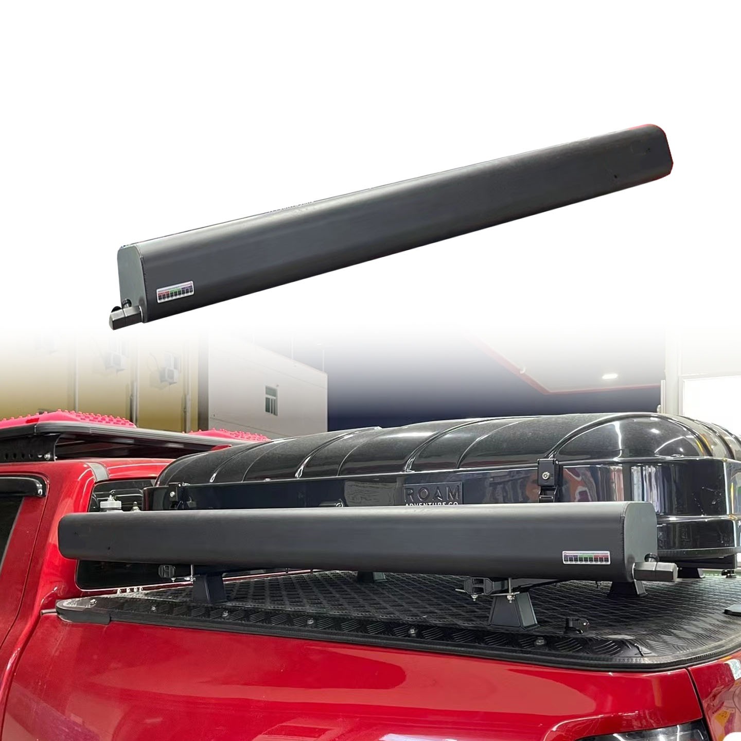 26L 30L Black Pressurized Water Tank Pickup Truck Bed Rack Roof Rack for Spray Showing