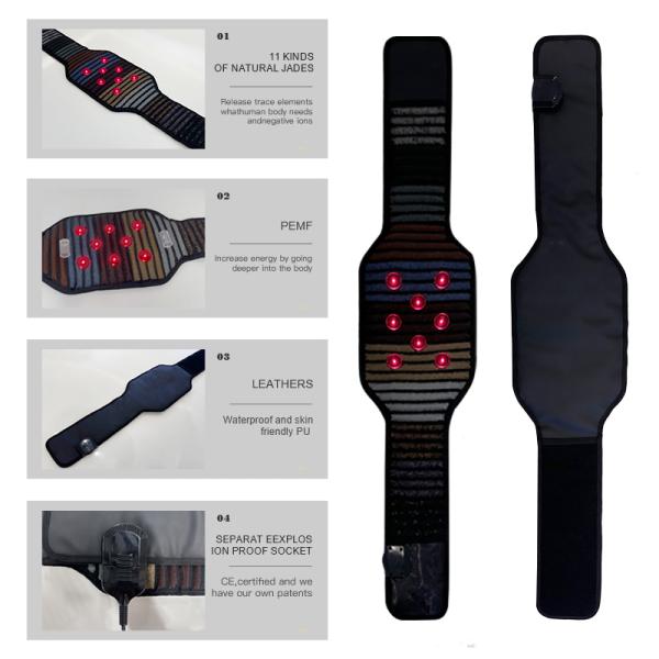128*24cm Black 1-30Hz Far Infrared Sauna PEMF Belt for Chronic Pain Relief