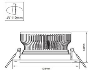 Wholesale Cooling Fin 12W Epistar LED Down Lighting Lamps / LED Ceiling Lamp 3000K, 4000k, 6000K from china suppliers